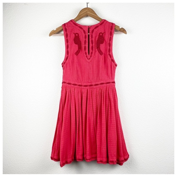 Free People Delightful Birds of Feather Dress in Paradise Coral Size‎ 0 - Picture 5 of 14